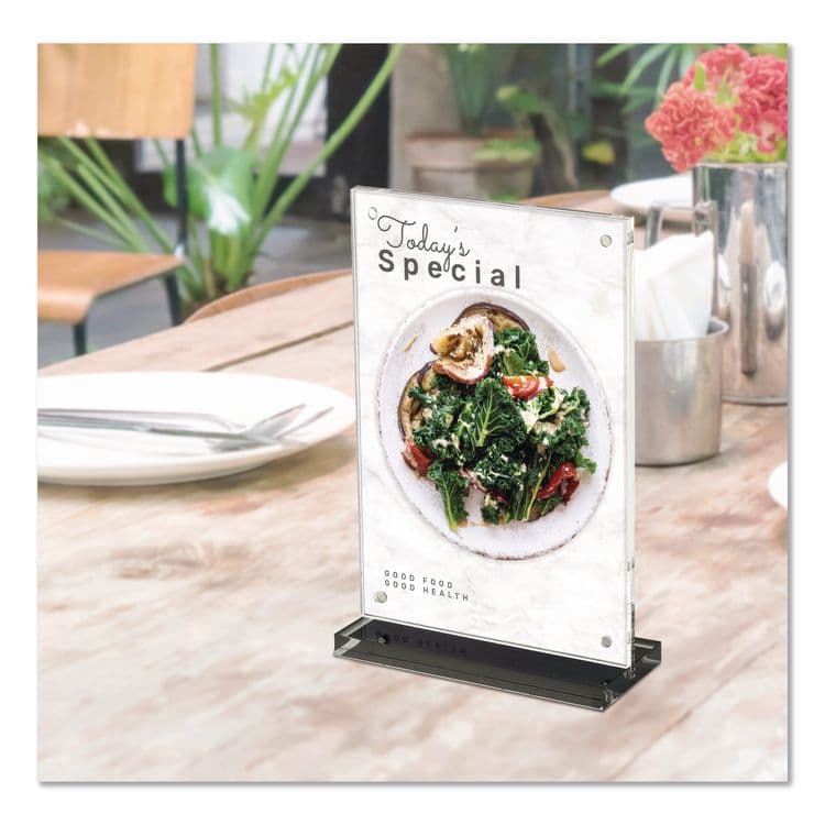 DEFLECTO CORPORATION Acrylic Tabletop Sign Holder, 4 x 6 Insert, Clear (DEFWP249TR46B) thumbnail 2