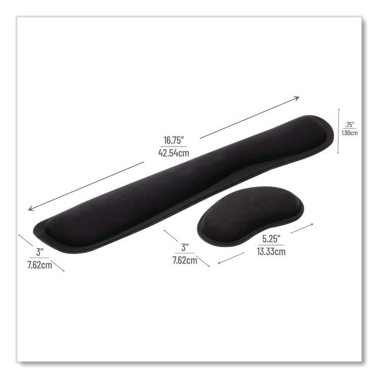 EMS MIND READER LLC Memory Foam Gaming Ergonomic Keyboard and Mouse Wrist Rest Set, Black (EMSWRESTGELBLK) thumbnail 3