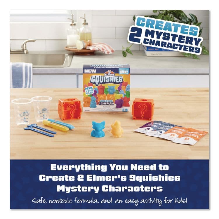 ELMER'S PRODUCTS, . Squishies Kids' Activity Kit with (2) Mystery Character Molds, Ages 6 and Up, 12 Pieces (EPI2176574) thumbnail 3