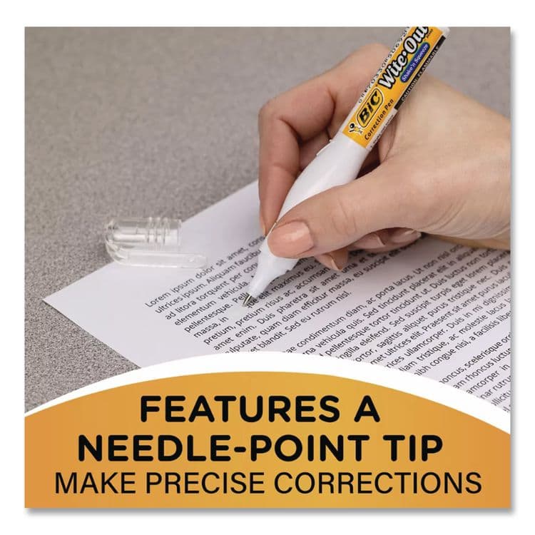 BIC CORP. Wite-Out Shake 'n Squeeze Correction Pen, Needle Tip, 0.27 oz, White (BICWOSQP11) thumbnail 4