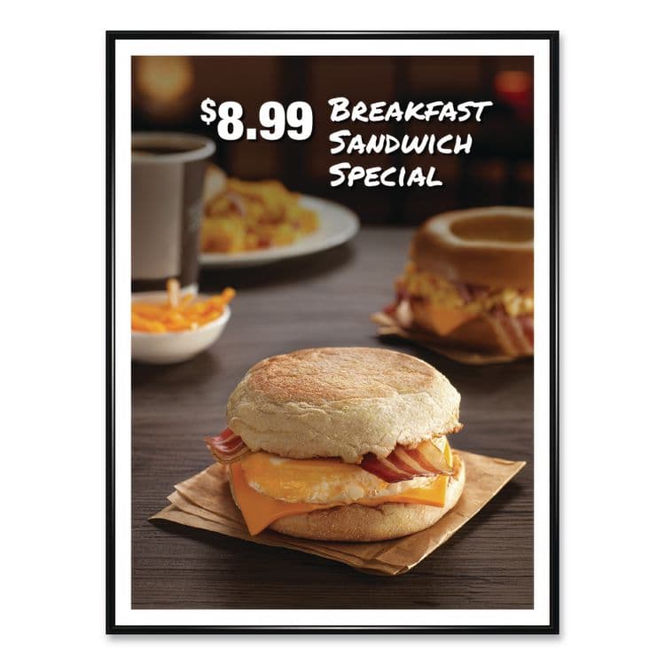 EXCELLO GLOBAL PRODUCTS Poster Frame, Plastic, 18 x 24 Insert, Black, 10/Pack (EXOPPFRM1824CP) thumbnail 2