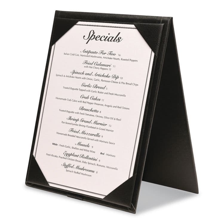EXCELLO GLOBAL PRODUCTS Table-Top Menu Holder, For 4 x 6 Insert, 4.6 x 6.7 Holder, Black (EXOSPLSMENU4X6A)