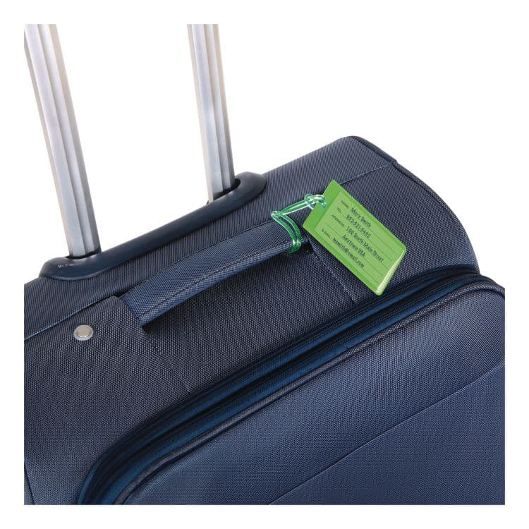 EXCELLO GLOBAL PRODUCTS Luggage Tags 4.1 x 2.3, PVC, Assorted Colors, 4/Pack (EXOSPLSTRVL0002) thumbnail 3