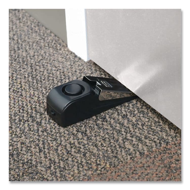 EXCELLO GLOBAL PRODUCTS Hotel Doorstop Alarm, Wedge, Black/Silver (EXOSPLSTRVL0004) thumbnail 2