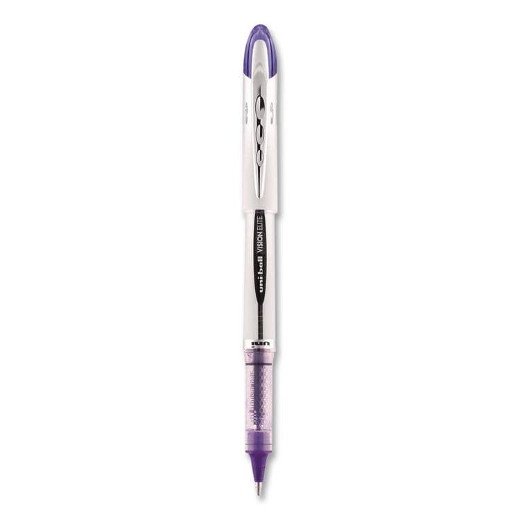 UNI VISION ELITE Rollerball Pen, Stick, Bold 0.8 mm, Violet Ink, White/Violet/Clear Barrel (UBC69025)
