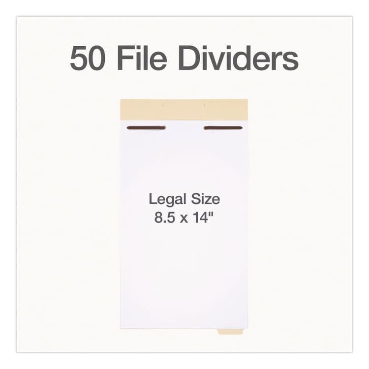 TOPS BUSINESS FORMS File Divider Set, End Tab: 1/5-Cut, 1 Fastener, Legal Size, Manila, 50/Pack (PFX1007068) thumbnail 2