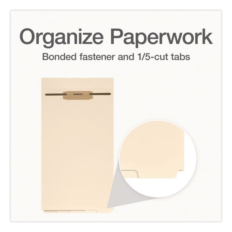TOPS BUSINESS FORMS File Divider Set, End Tab: 1/5-Cut, 1 Fastener, Legal Size, Manila, 50/Pack (PFX1007068) thumbnail 3