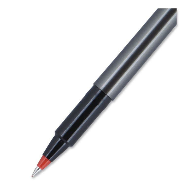 UNI Deluxe Rollerball Pen, Stick, Micro 0.5 mm, Red Ink, Metallic Gray/Black/Red Barrel (UBC60026EA) thumbnail 3