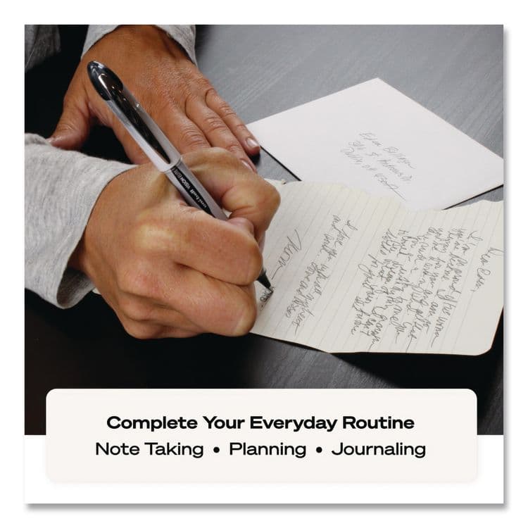 UNI VISION ELITE Rollerball Pen, Stick, Bold 0.8 mm, Black Ink, White/Black/Clear Barrel, Dozen (UBC61231DZ) thumbnail 4