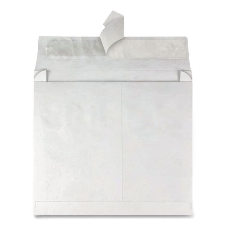 QUALITY PARK PRODUCTS Lightweight 14 lb Tyvek Open End Expansion Mailers, #15 1/2, Square Flap, Redi-Strip Adhesive Closure, 12 x 16, White, 100/CT (QUAR4650) thumbnail 4