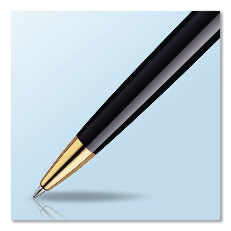 SANFORD Hemisphere Ballpoint Pen, Retractable, Medium 1 mm, Blue Ink, Black Lacquered/23-Karat Gold Barrel (WATS0920670) thumbnail 4