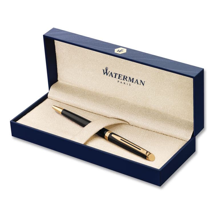 SANFORD Hemisphere Ballpoint Pen, Retractable, Medium 1 mm, Blue Ink, Black Lacquered/23-Karat Gold Barrel (WATS0920670)
