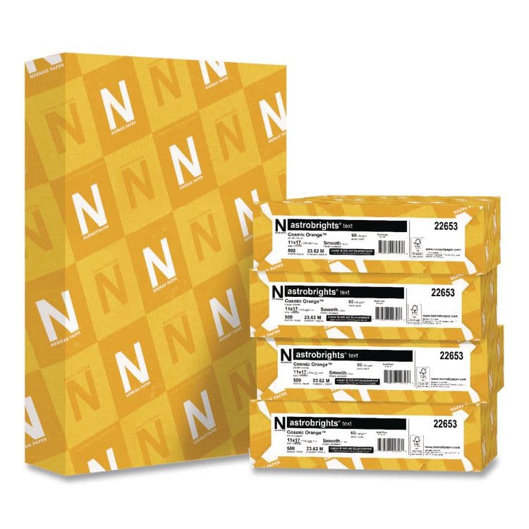 NEENAH PAPER Color Paper, 24 lb Bond Weight, 11 x 17, Cosmic Orange, 500/Ream, 5 Reams/Carton (WAU22653CT) thumbnail 2