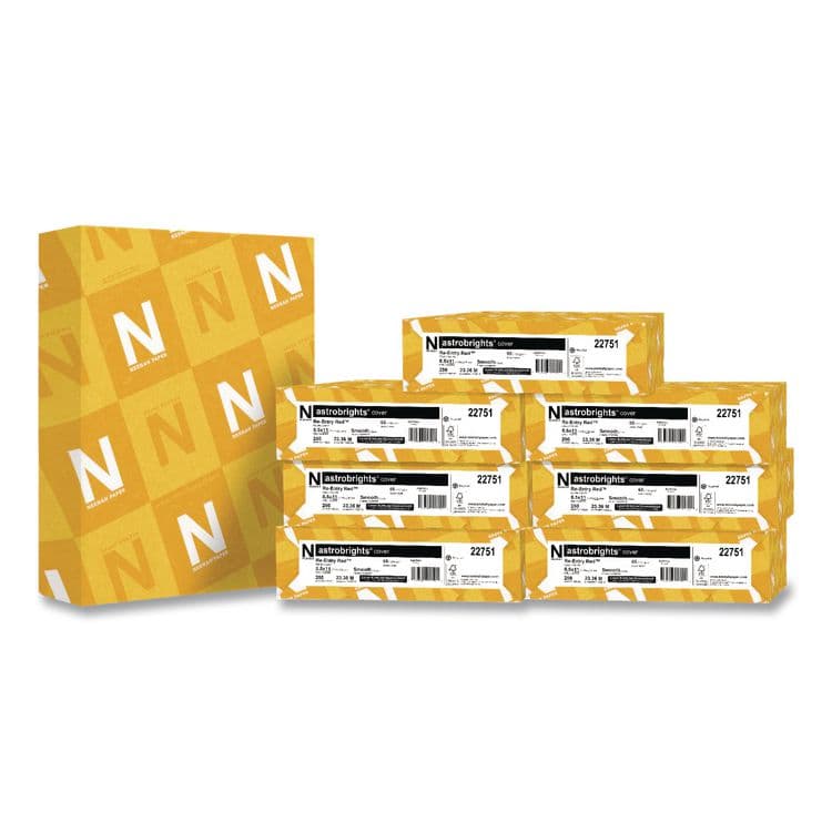 NEENAH PAPER Color Cardstock, 65 lb Cover Stock, 8.5 x 11, Re-Entry Red, 250 Sheets/Ream, 8 Reams/Carton (WAU22751CT) thumbnail 2
