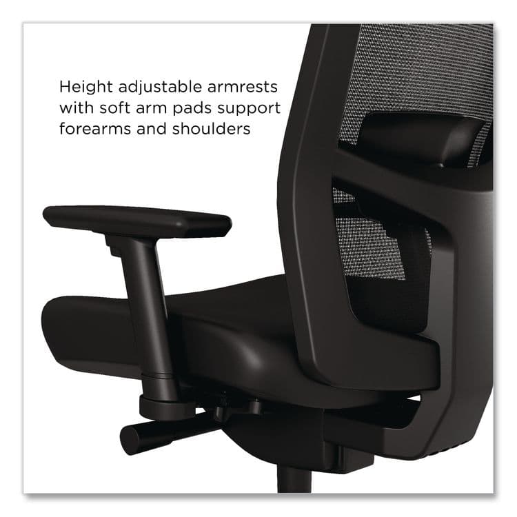 WORKPLACE2.0 500 Series Vinyl and Mesh Task Chair, Supports Up to 300 lbs, 17.8" to 22.8" Seat Height, Black Seat, Black Back, Black Base (WLB51974) thumbnail 4