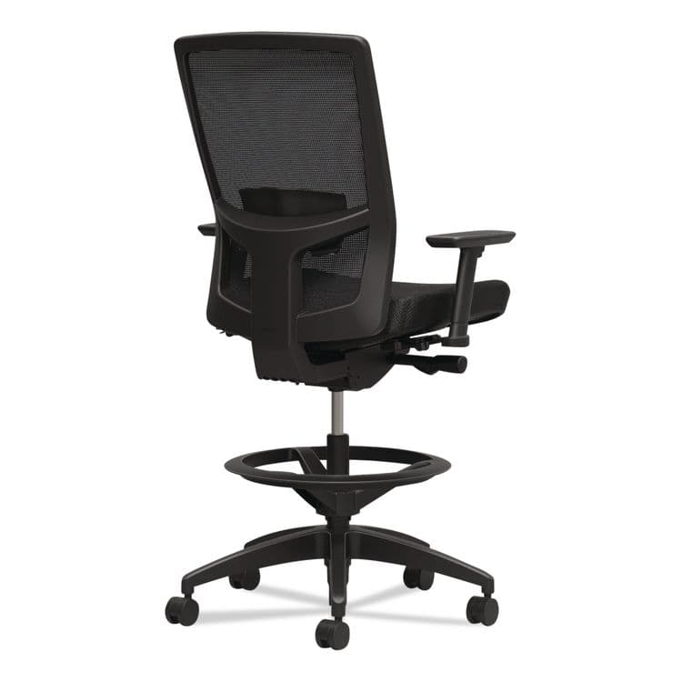 WORKPLACE2.0 500 Series Mesh and Fabric Stool, Supports to 300 lb, 24.6 x 34.4 Seat Height, Black Seat, Black Back, Black Base (WLB51975) thumbnail 2