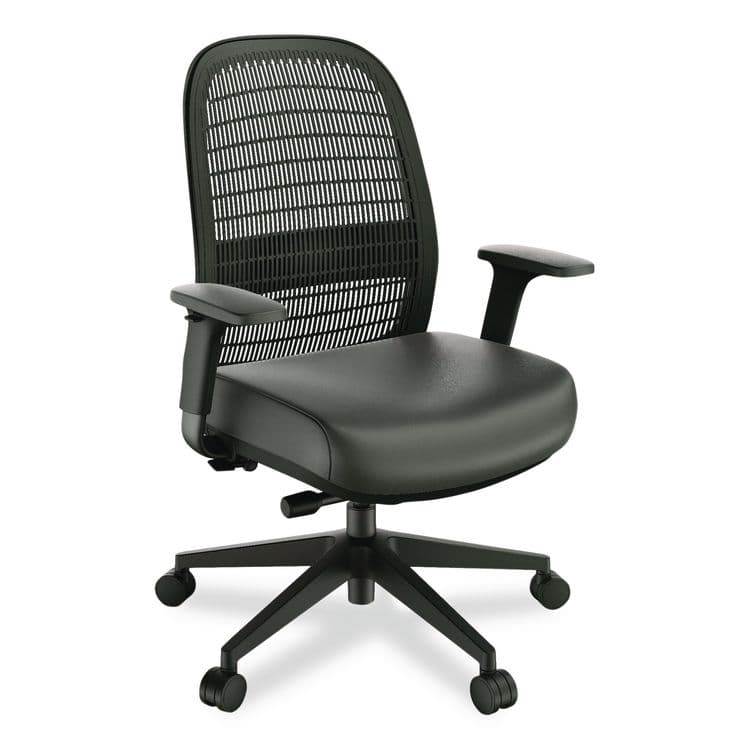 WORKPLACE2.0 Health Bedford Polyurethane Nylon Task Chair, Supports Up to 275 lbs, 18" to 21.6" Seat Height, Black Seat/Back/Base (WLBWP62574)