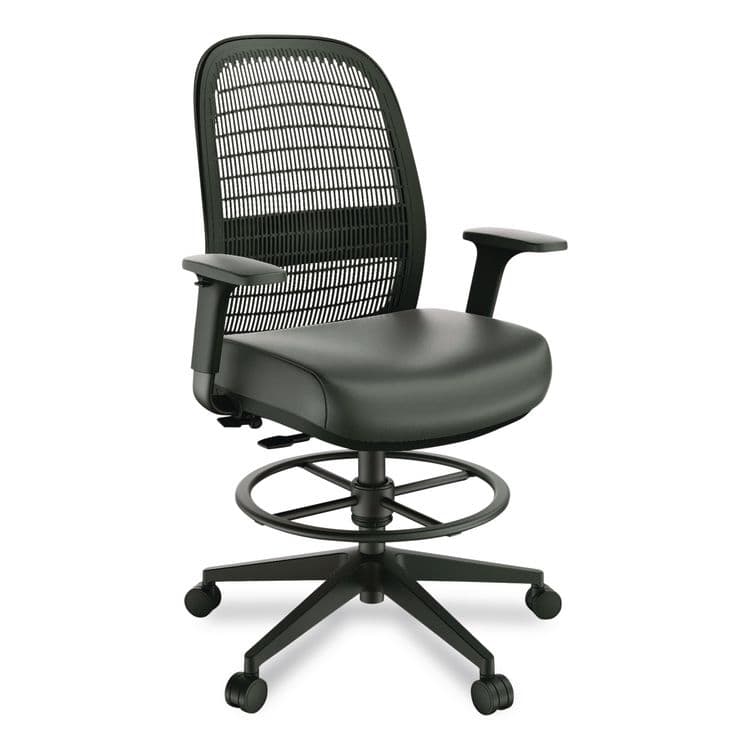 WORKPLACE2.0 Health Bedford Drafting Stool, Supports Up to 275 lb, 26.5x 33.6 Seat Height, Black Seat, Black Back, Black Base (WLBWP62575)