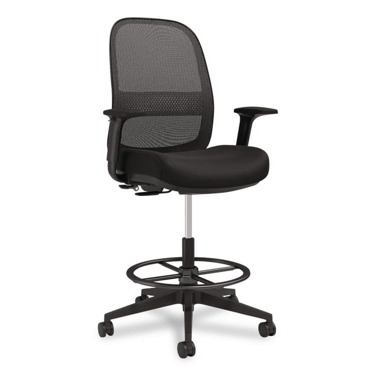 WORKPLACE2.0 Bedford Task Stool, Supports Up to 275 lb, 26.5 x 33.6 Seat Height, Black Seat, Black Back, Black Base (WLBWP62996CC)