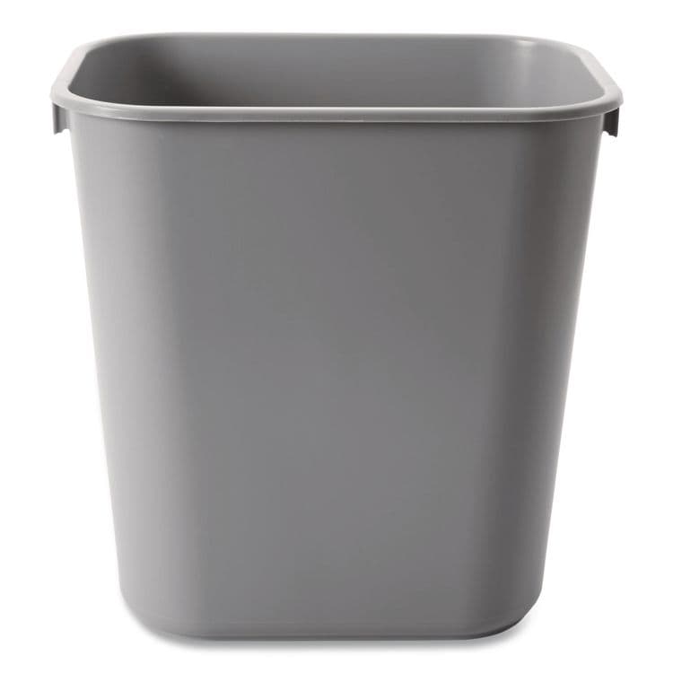 RUBBERMAID COMMERCIAL PROD. Deskside Plastic Wastebasket, 3.5 gal, Plastic, Gray (RCP2955GRA)