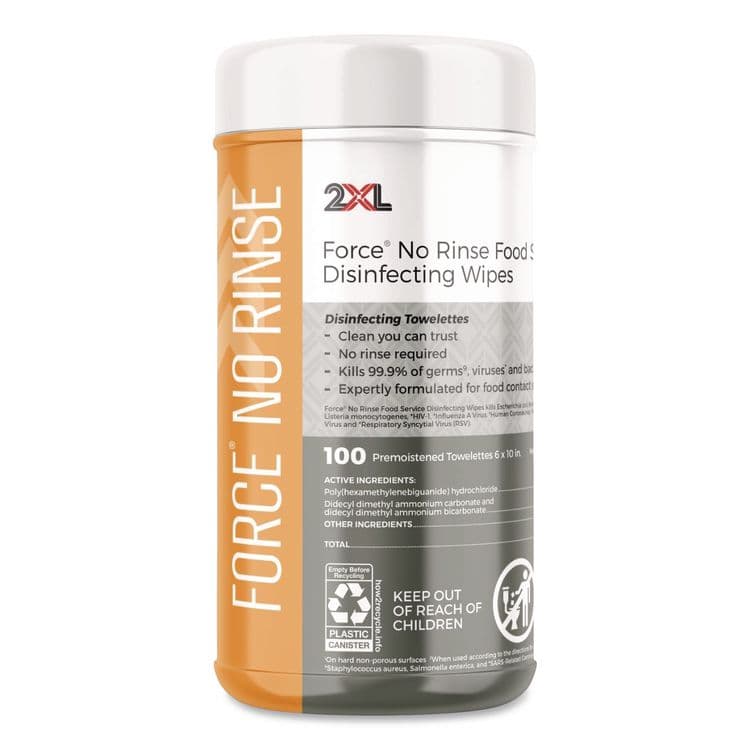 2XL CORPORATION, . Food Service No Rinse Surface Sanitizing Wipes, 1-Ply, 6 x 8, White, 100/Roll, 6 Rolls/Carton (TXL447) thumbnail 3