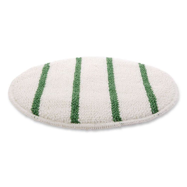 RUBBERMAID COMMERCIAL PROD. Low Profile Scrub-Strip Carpet Bonnet, 19" Diameter, White/Green, 5/Carton (RCPP269) thumbnail 2