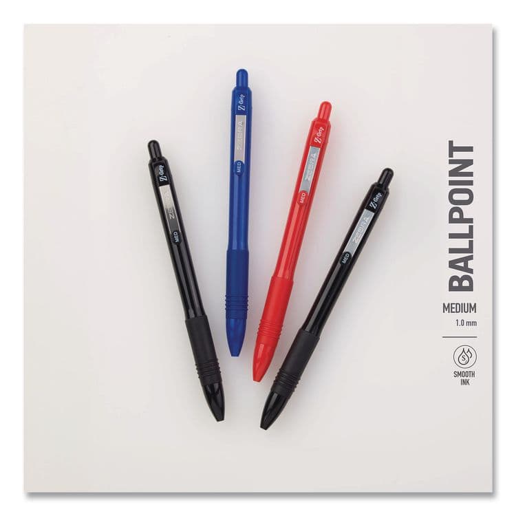 ZEBRA PEN CORP. Z-Grip Recycled Retractable Ballpoint Pen, Medium 1 mm, Blue Ink, Blue Barrel, Dozen (ZEB20620) thumbnail 2