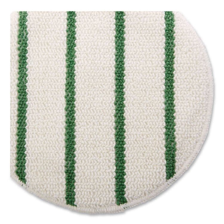 RUBBERMAID COMMERCIAL PROD. Low Profile Scrub-Strip Carpet Bonnet, 19" Diameter, White/Green, 5/Carton (RCPP269) thumbnail 3