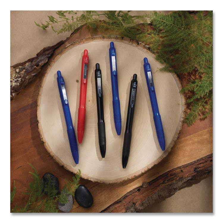 ZEBRA PEN CORP. Z-Grip Recycled Retractable Ballpoint Pen, Medium 0.7 mm, Black Ink, Black Barrel, Dozen (ZEB20710) thumbnail 4