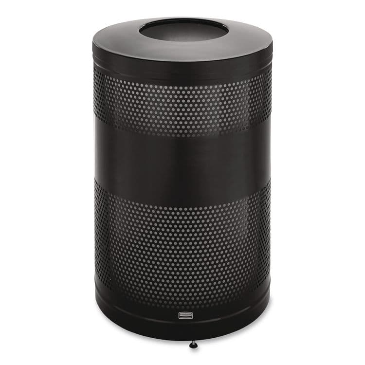 RUBBERMAID COMMERCIAL PROD. Classics Perforated Open Top Receptacle, 51 gal, Steel, Black (RCPS55ETBK)