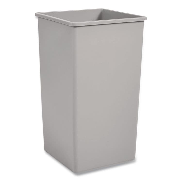 RUBBERMAID COMMERCIAL PROD. Untouchable Square Waste Receptacle, 50 gal, Plastic, Gray (RCP3959GRA)