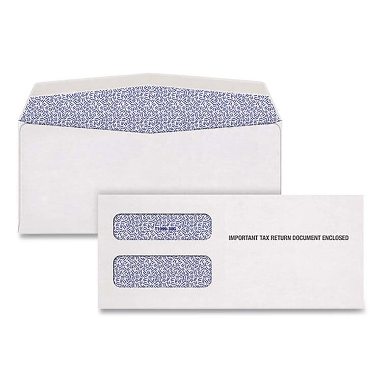 CARDINAL BRANDS . 3-Up 1099-NEC Gummed Seal Double-Window Security Tint Envelopes, Commercial Flap, 8.75 x 3.75, White, 24/Pack (TOP22223)
