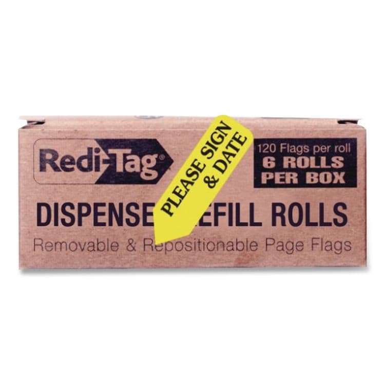 REDI-TAG CORPORATION Arrow Message Page Flag Refills, "Please Sign and Date", Yellow, 120/Roll, 6 Rolls (RTG91032) thumbnail 4