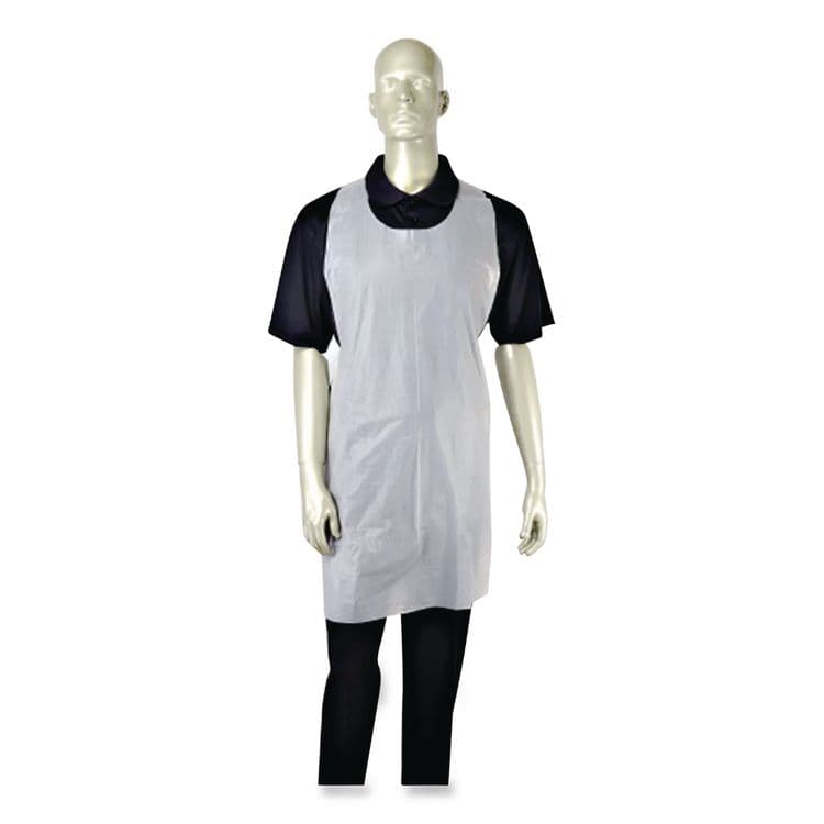 AMERCAREROYAL Poly Apron, 24 x 42, One Size Fits All, White, 100/Pack, 10 Packs/Carton (RPPDA2442) thumbnail 3