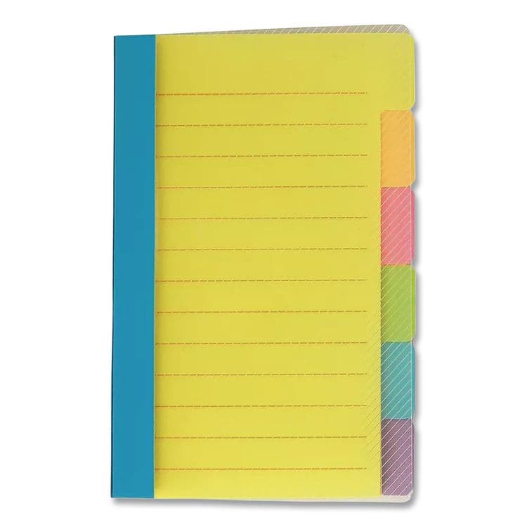 REDI-TAG CORPORATION Divider Sticky Notes, 6-Tab Sets, Note Ruled, 4" x 6", Assorted Colors, 60 Sheets/Set, 3 Sets/Pack (RTG10245) thumbnail 2