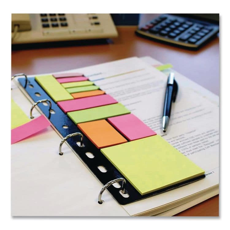 REDI-TAG CORPORATION Mixed Ring-Binder-Insertable Note Pad and Page Flag Set, Assorted Sizes and Colors, 11 Pads/Set, 5 Sets/Pack (RTG10249) thumbnail 4