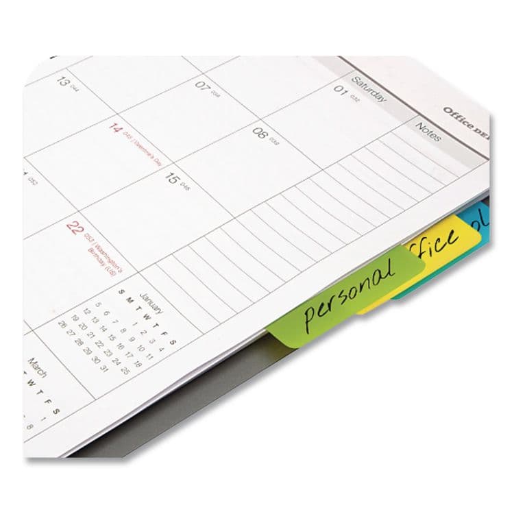 REDI-TAG CORPORATION Write-On Index Tabs, 1/5-Cut, Assorted Colors, 2" Wide, 30/Pack (RTG31080) thumbnail 3