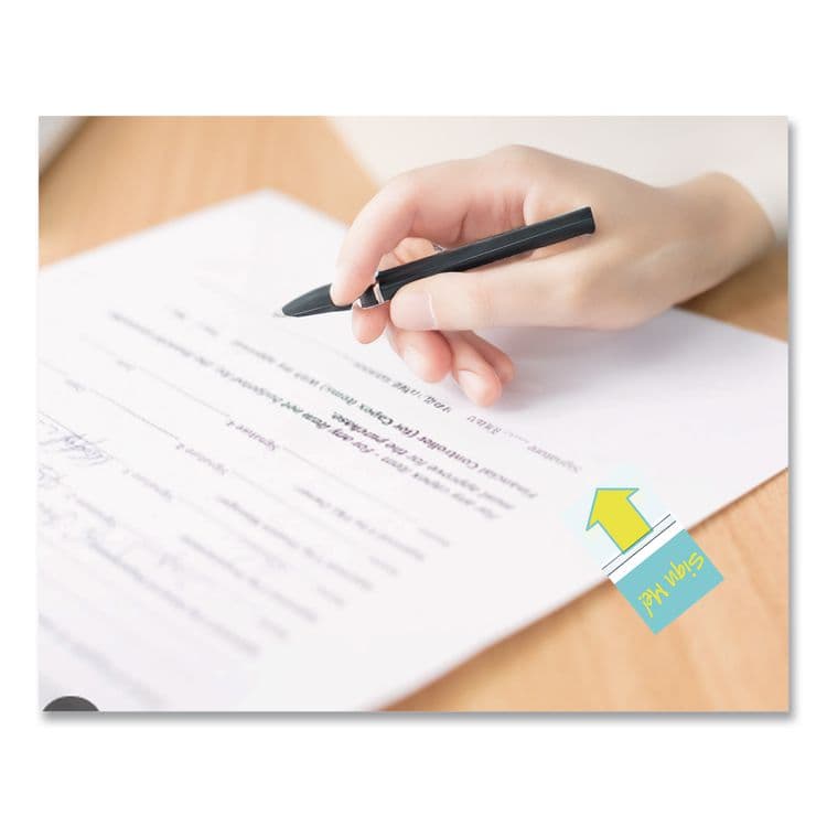 REDI-TAG CORPORATION Pop-Up Fab Page Flags w/Dispenser, "Sign Me!", Red/Orange, Teal/Yellow, 100/Pack (RTG72038) thumbnail 4