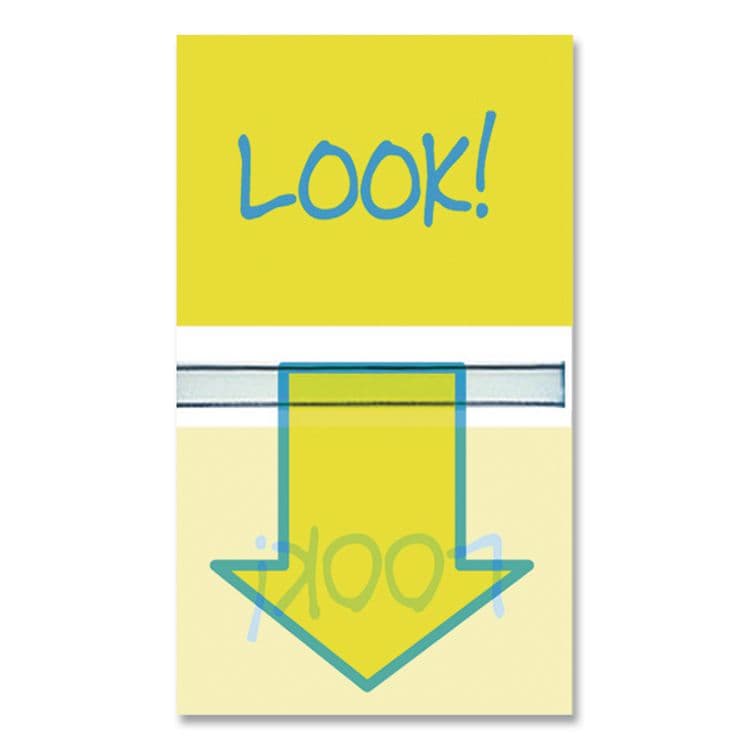 REDI-TAG CORPORATION Pop-Up Fab Page Flags w/Dispenser, "Look!", Purple/Yellow; Yellow/Teal, 100/Pack (RTG72039) thumbnail 2