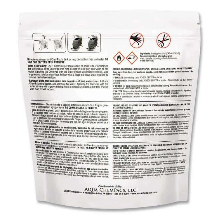 DIVERSEY Aqua ChemPacs Floor Conditioner and Neutralizer, 100 ChemPacs/Carton (DVO9320929) thumbnail 4
