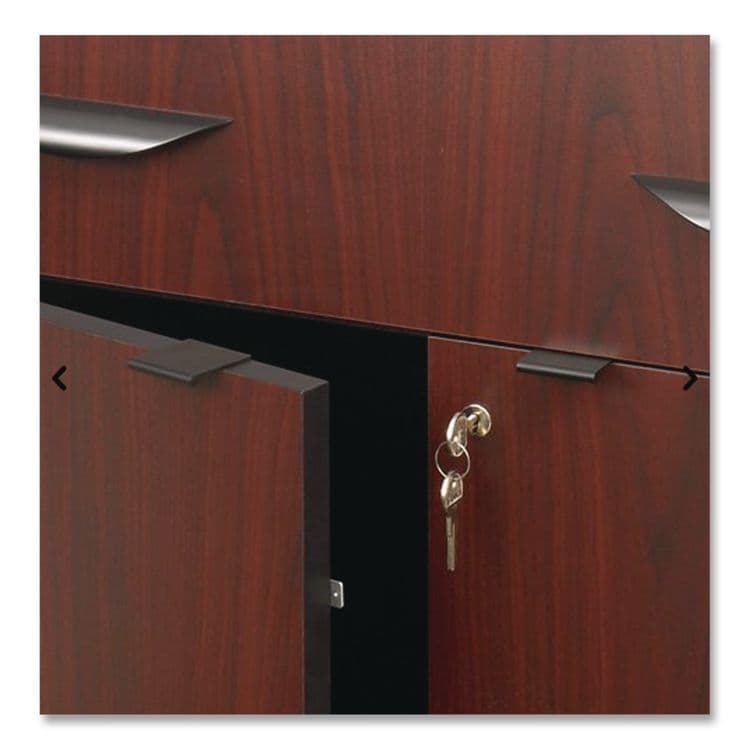 SAFCO PRODUCTS Hospitality Cart with Drop Leaves, Engineered Wood, 3 Shelves, 1 Drawer, 32.5" to 56.25" x 20.5" x 38.75", Mahogany (SAF8962MH) thumbnail 3