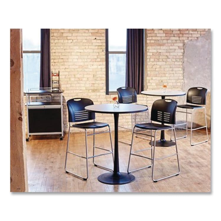 SAFCO PRODUCTS Mobile Beverage Cart, Plastic, 4 Shelves, 33.5" x 21.75" x 43", Black (SAF8964BL) thumbnail 4