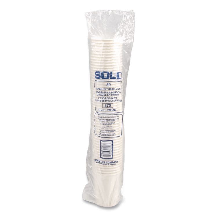 DART Paper Hot Cups, 10 oz, White, 50/Pack (SCC370WPK) thumbnail 2