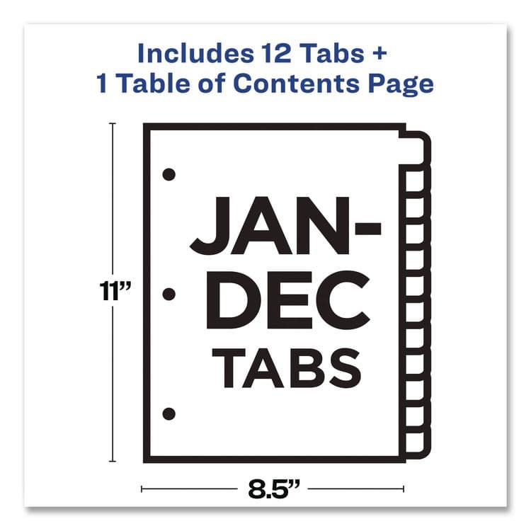 AVERY PRODUCTS CORPORATION Customizable TOC Ready Index Black and White Dividers, 12-Tab, Jan. to Dec., 11 x 8.5, 1 Set (AVE11126) thumbnail 4