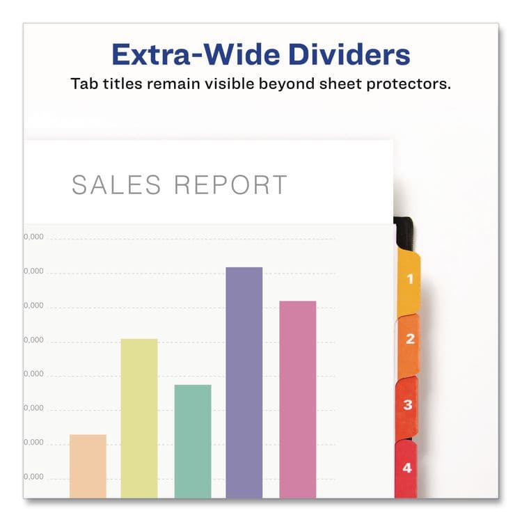 AVERY PRODUCTS CORPORATION Customizable TOC Ready Index Multicolor Tab Dividers, Extra Wide Tabs, 8-Tab, 1 to 8, 11 x 9.25, White, 1 Set (AVE11163) thumbnail 2