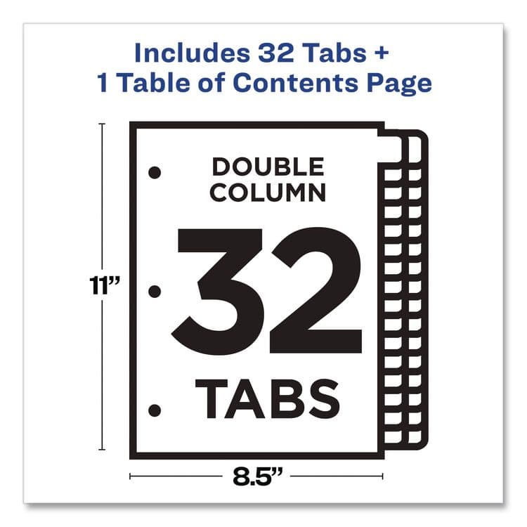 AVERY PRODUCTS CORPORATION Customizable TOC Ready Index Double Column Multicolor Tab Dividers, 32-Tab, 1 to 32, 11 x 8.5, White, 1 Set (AVE11322) thumbnail 4