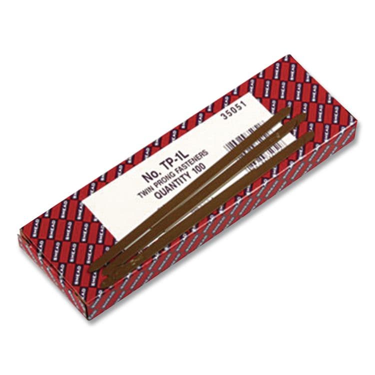 SMEAD MANUFACTURING CO. One-Piece 2-Prong Fasteners for Smead Pre-Slit Folder Dividers, 0.63" and 1" Capacity, 2.75" Center to Center, Brown, 100/Box (SMD35051)