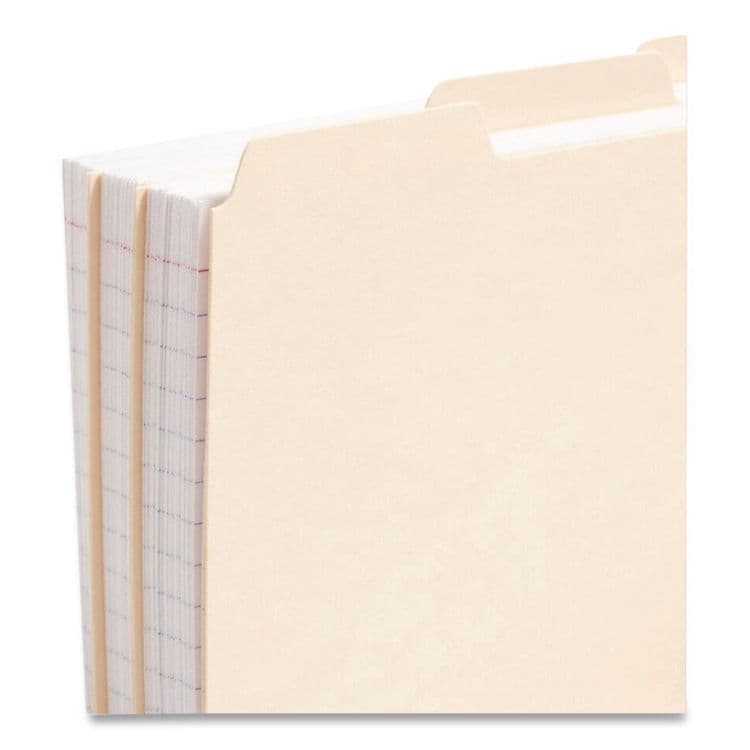 SMEAD MANUFACTURING CO. Recycled Blank Top Tab File Guides, 1/3-Cut Top Tab, Blank, 8.5 x 11, Manila, 100/Box (SMD50134) thumbnail 3