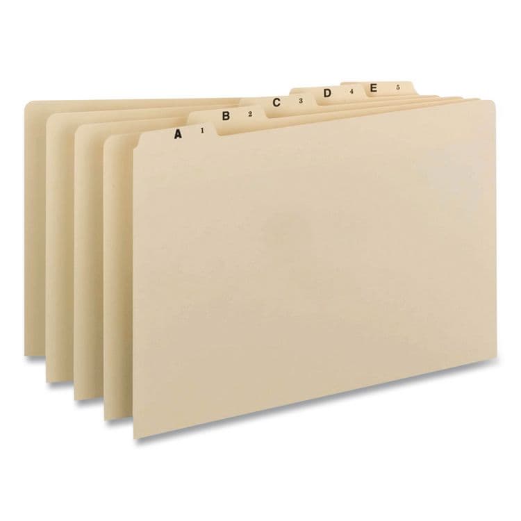 SMEAD MANUFACTURING CO. Alphabetic Top Tab Indexed File Guide Set, 1/5-Cut Top Tab, A to Z, 8.5" x 11", Manila, 25/Set (SMD50176) thumbnail 3