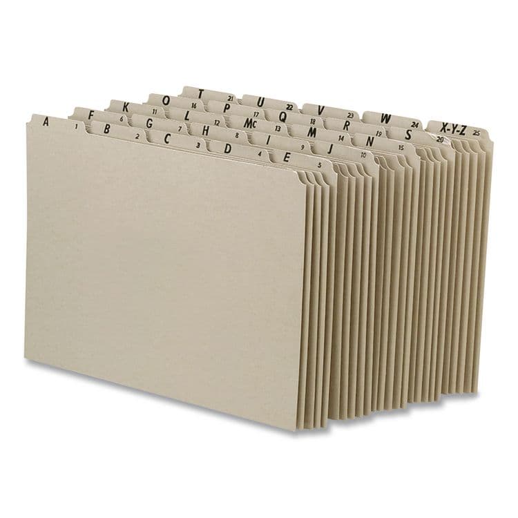 SMEAD MANUFACTURING CO. Alphabetic Top Tab Indexed File Guide Set, 1/5-Cut Top Tab, A to Z, 8.5" x 11", Manila, 25/Set (SMD50176) thumbnail 4